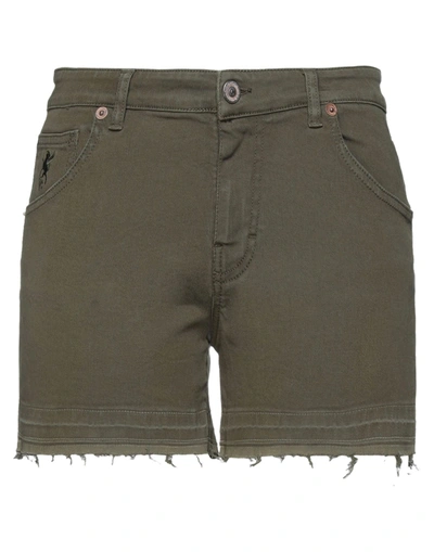 Avantgar Denim By European Culture Woman Shorts & Bermuda Shorts Military Green Size 27 Cotton, Poly In Green