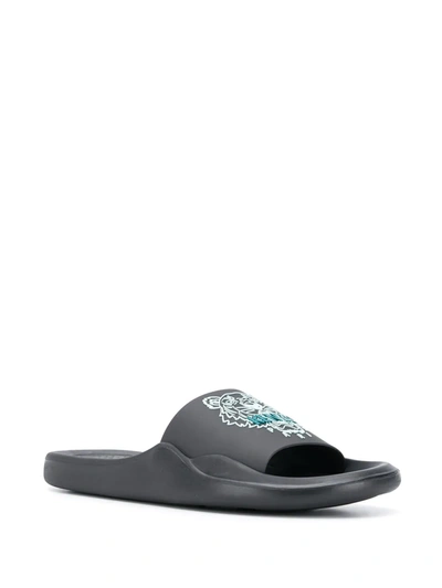 KENZO TIGER DEBOSSED SLIDERS 