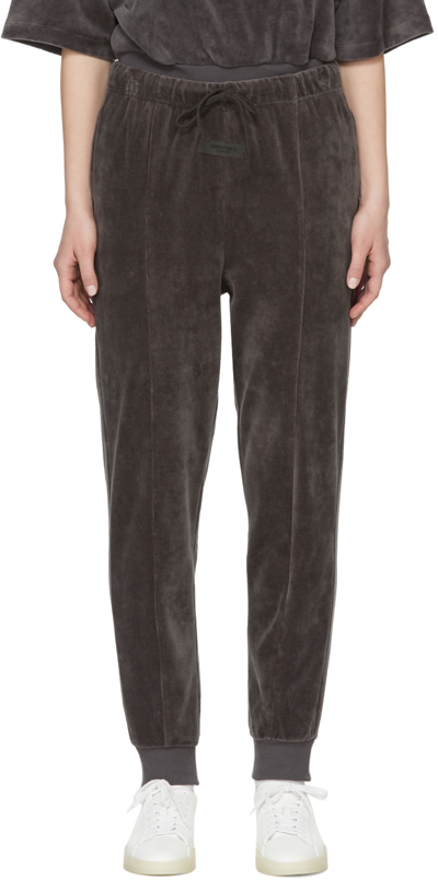 ESSENTIALS BLACK VELOUR LOUNGE PANTS 