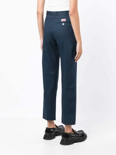 Kenzo Tailored Straight-leg Trousers In Blue