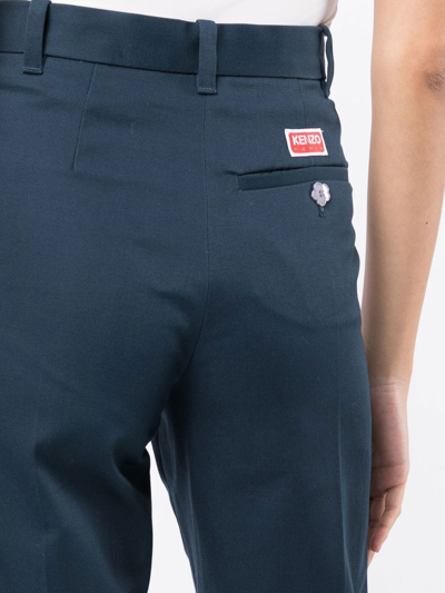 Kenzo Tailored Straight-leg Trousers In Blue