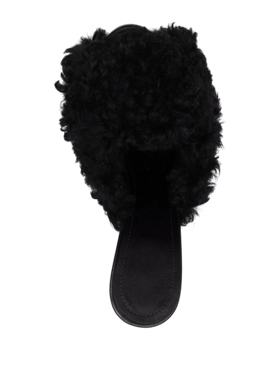 GIAMBATTISTA VALLI 105MM SHEARLING STRAP SANDALS 