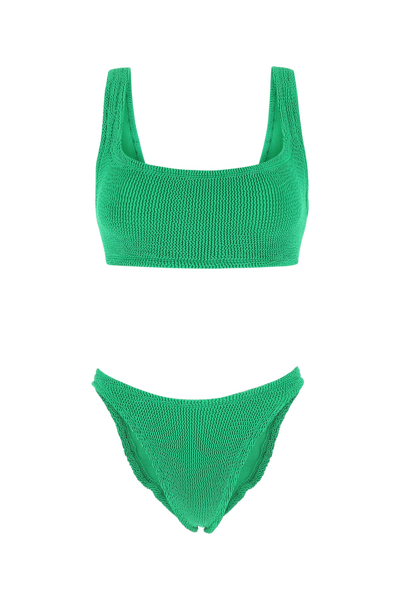 Hunza G Xandra Bikini Set Square Neckline High-cut Leg