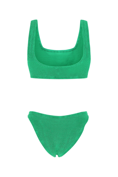 Hunza G Xandra Bikini Set Square Neckline High-cut Leg