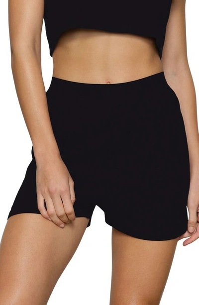 Skims Boyfriend Stretch-modal And Cotton-blend Jersey Boxer Shorts In Onyx