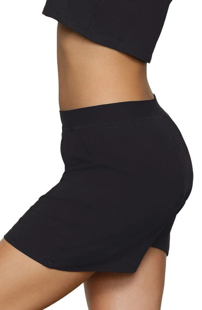 Skims Boyfriend Stretch-modal And Cotton-blend Jersey Boxer Shorts In Onyx