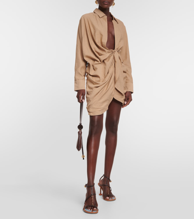 JACQUEMUS LA ROBE BAHIA缩褶迷你连衣裙 