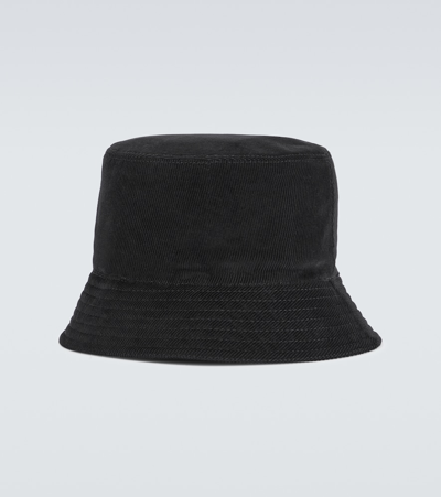 Prada Midnight Re-nylon Stitched Brim Hat In Black