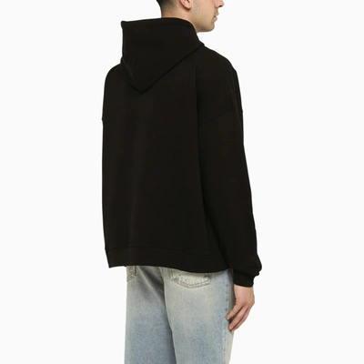 Shop Palm Angels Black Hoodie Withe Pockets