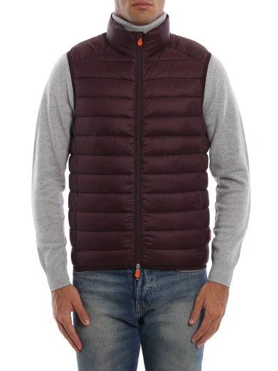 SAVE THE DUCK PUFFER VEST IN BURGUNDY 