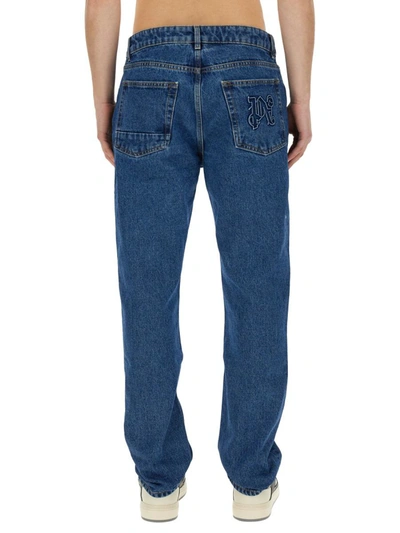 Shop Palm Angels Straight Leg Jeans In Baby Blue