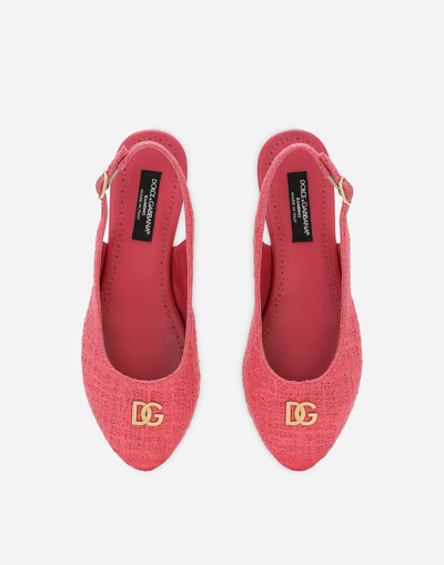 Dolce & Gabbana Lace Slingbacks In Fuchsia