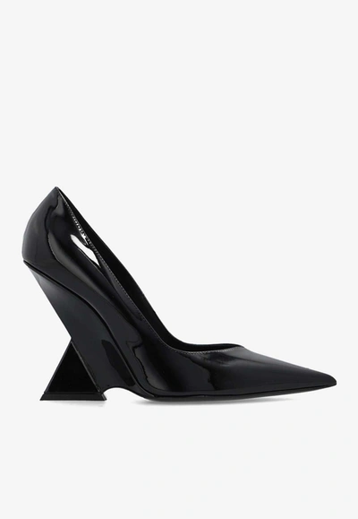 Shop Attico Cheope 105 Patent-leather Pumps In Black