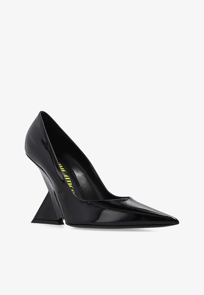 Shop Attico Cheope 105 Patent-leather Pumps In Black