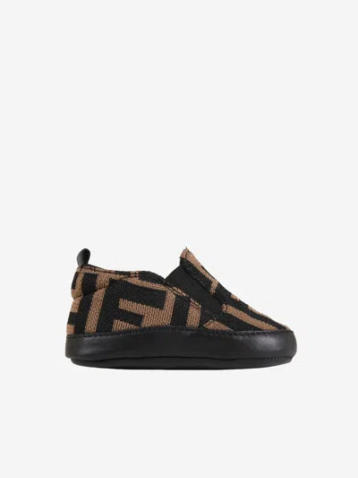 FENDI FENDI BABY BOYS FF LOGO SLIP ON SHOES 
