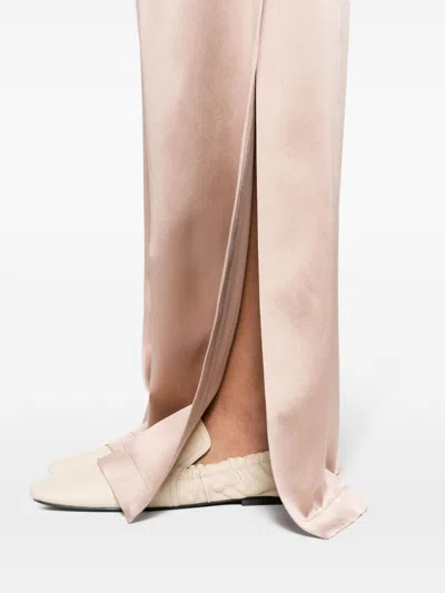Shop Max Mara Pianoforte Satin Wide Leg Silk Trousers