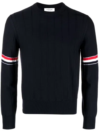 Thom Browne Men Rwb Wool Crewneck Jumper