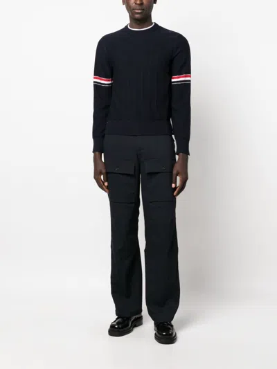 Thom Browne Men Rwb Wool Crewneck Jumper