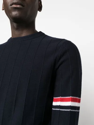 Thom Browne Men Rwb Wool Crewneck Jumper