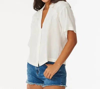 RIP CURL PACIFIC DREAMS EMBROIDERED SHIRT IN CREAM 