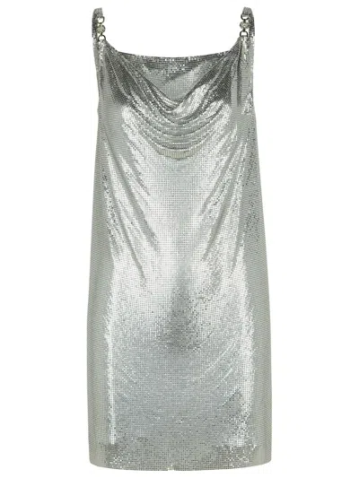 Versace Silver Metal Dress In Silver