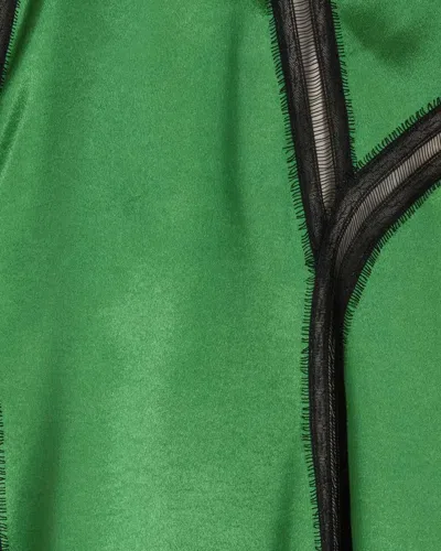 Rochas Satin Flared Skirt In Green