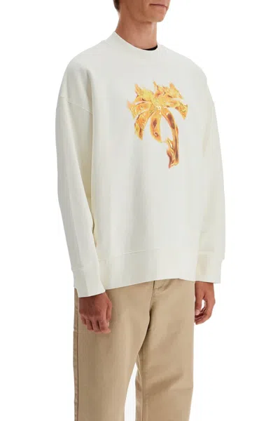 Shop Palm Angels 'burning Palm Oversized Sweat