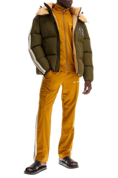 Shop Palm Angels 'down Jacket With Logo Patch