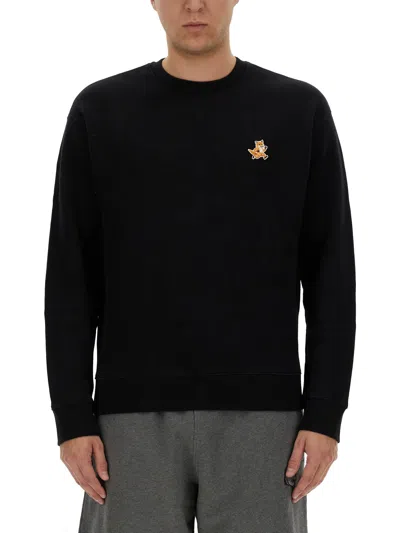 Maison Kitsuné Speedy Fox Patch Comfort Sweatshirt In Black