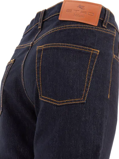 Shop Etro Straight Leg Jeans In Blu
