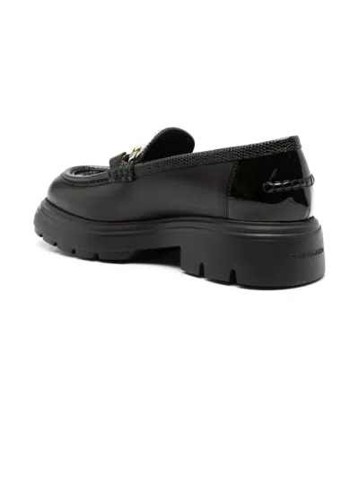 Shop Ferragamo Black Calf Leather Gancini Loafers In Nero