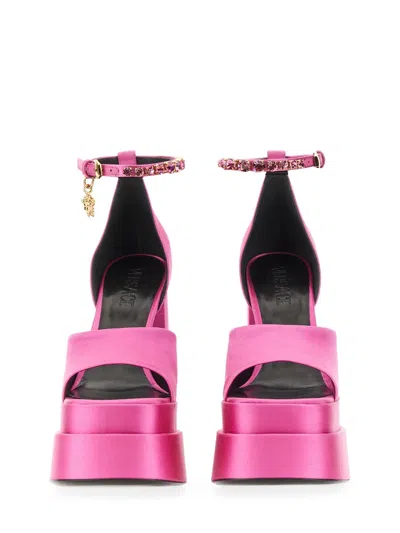 Shop Versace Women Aevitas Medusa Platform Sandals In Pink