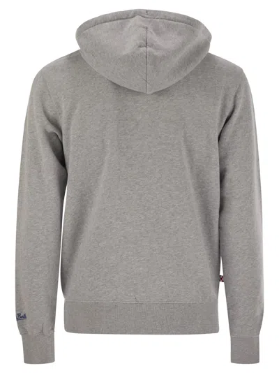 Mc2 Saint Barth Mens Grey Tribeca Sweatshirt With Vacanze Di Natale Logo Embroidery