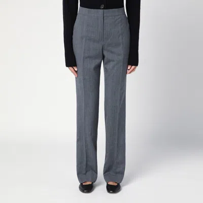 Shop Jil Sander Grey Wool Trousers