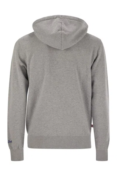 Mc2 Saint Barth Mens Grey Tribeca Sweatshirt With Vacanze Di Natale Logo Embroidery