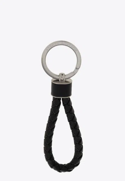 BOTTEGA VENETA INTRECCIO LEATHER KEY RING 