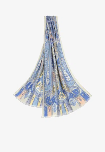 ETRO PAISLEY PRINT SCARF IN SILK AND CASHMERE 