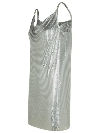 Versace Silver Metal Dress In Silver