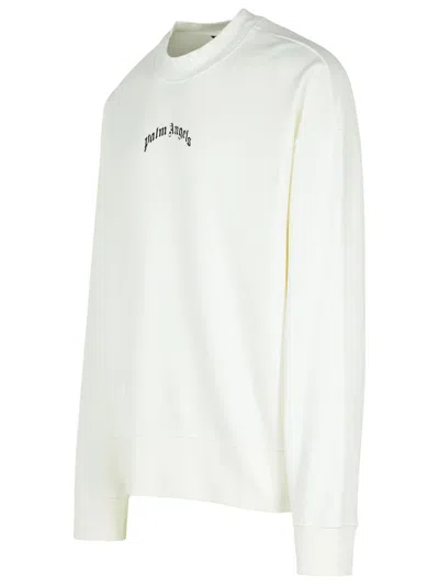 Shop Palm Angels White Cotton Sweatshirt