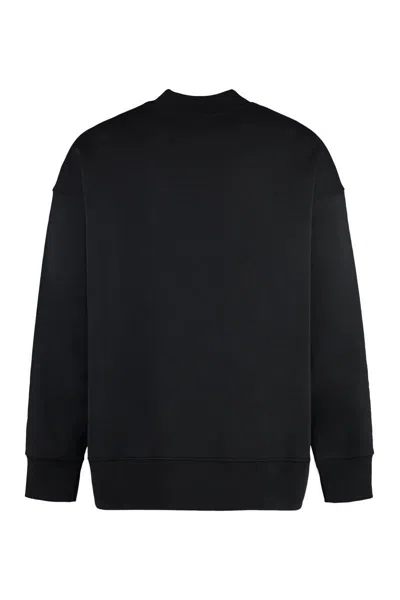 Shop Palm Angels Cotton Crew-neck Sweatshirt In Black