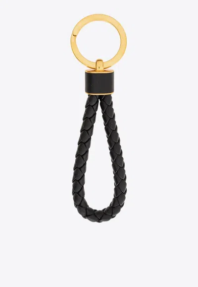 BOTTEGA VENETA INTRECCIO LEATHER KEY RING 