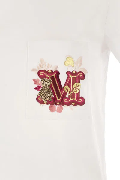 Max Mara Nunzio - Short-sleeved T-shirt With Pocket And Embroidery In White