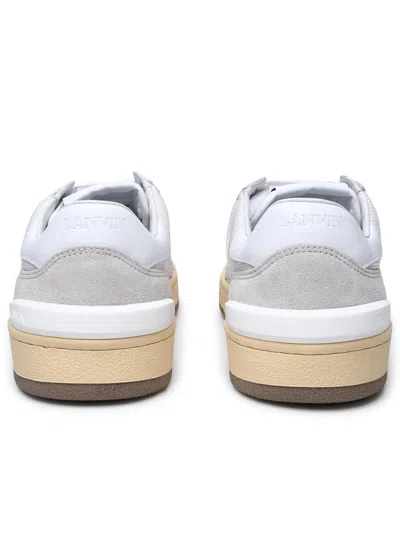 Shop Lanvin White Leather Blend Sneakers