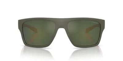 ARNETTE ARNETTE HIJIKI AN4330 2854-6R MEN'S SUNGLASSES - MILITARY GREEN FRAME, LIGHT GREEN MIRROR PETROL LEN 