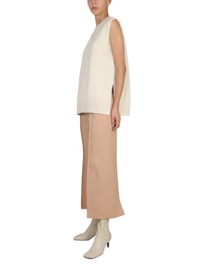 Shop Jil Sander Elegant Wool Pants In Tan