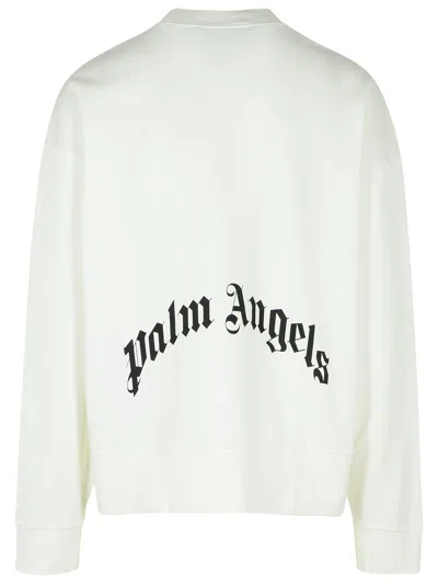 Shop Palm Angels White Cotton Sweatshirt