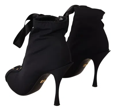 DOLCE & GABBANA DOLCE & GABBANA ELEGANT ANKLE OPEN TOE HEEL WOMEN'S BOOTS 