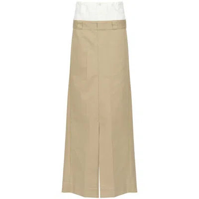 Maison Margiela High-rise Maxi Skirt In Beige