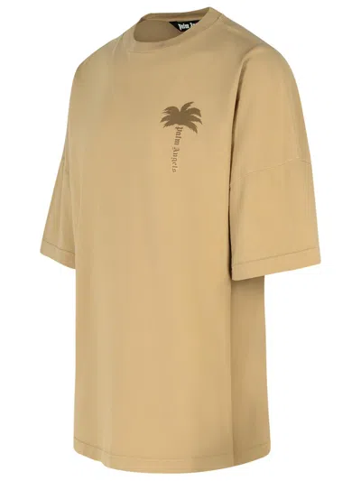 Shop Palm Angels Beige Cotton T Shirt
