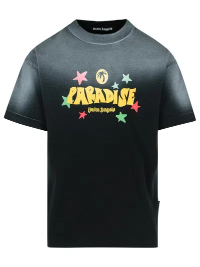 Shop Palm Angels 'paradise' Black Cotton T-shirt